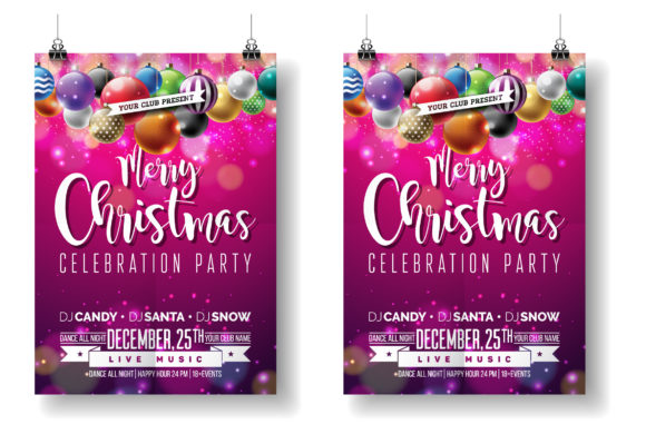 Download Pink Background Christmas Party Card - Premium Resources